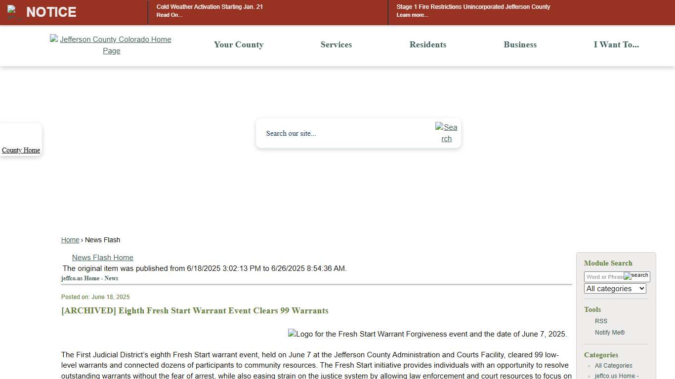 News Flash • Jefferson County, CO • CivicEngage