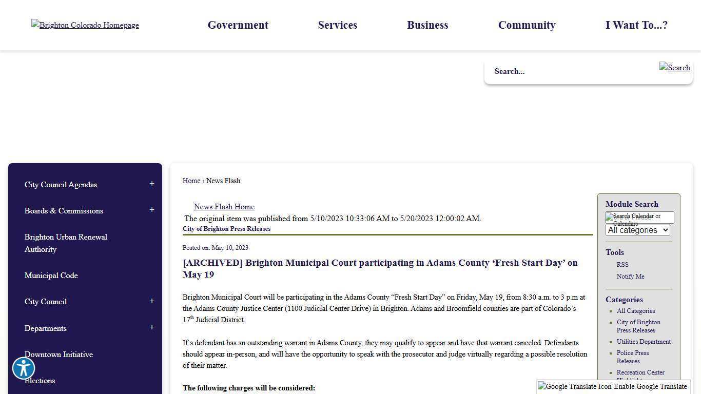 News Flash • Brighton, CO • CivicEngage